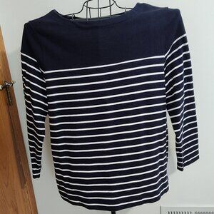 Lauren Ralph Lauren navy blue & white striped long sleeve top, EUC, size 2X